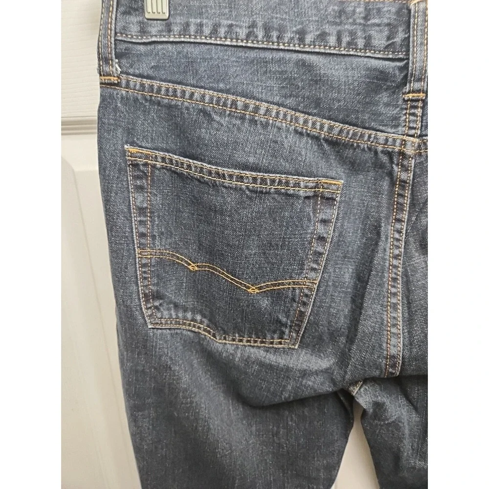 American Eagle Jeans Mens 32X29 Original Straight Leg Dark Blue‎ Denim Raw Hem